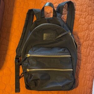 Marc Jacobs Black Backpack with Gold Details